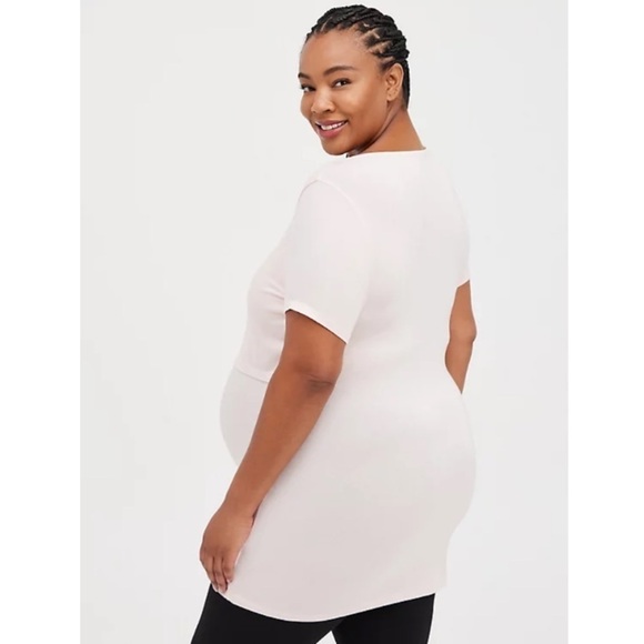 NWT Torrid Super Soft Maternity & Nursing Short Sleeve Tee In Baby Pink - Picture 4 of 8
